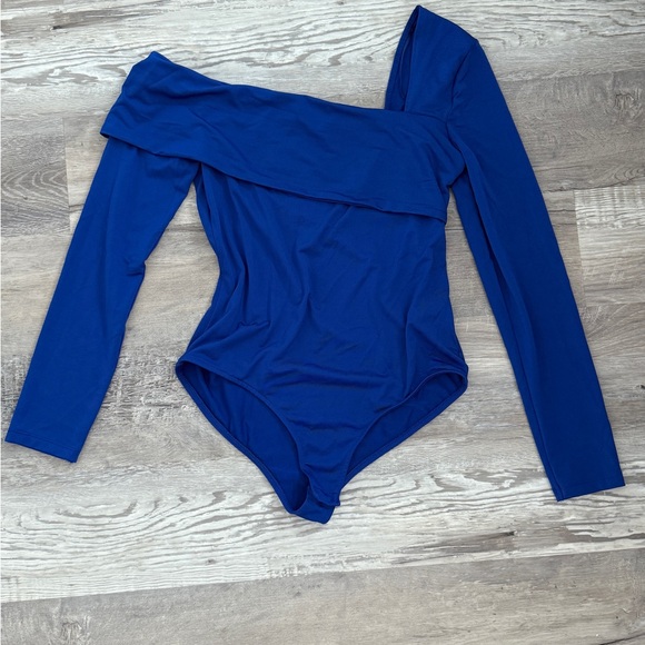 Zara Tops - Zara Royal Blue Off-Shoulder Bodysuit